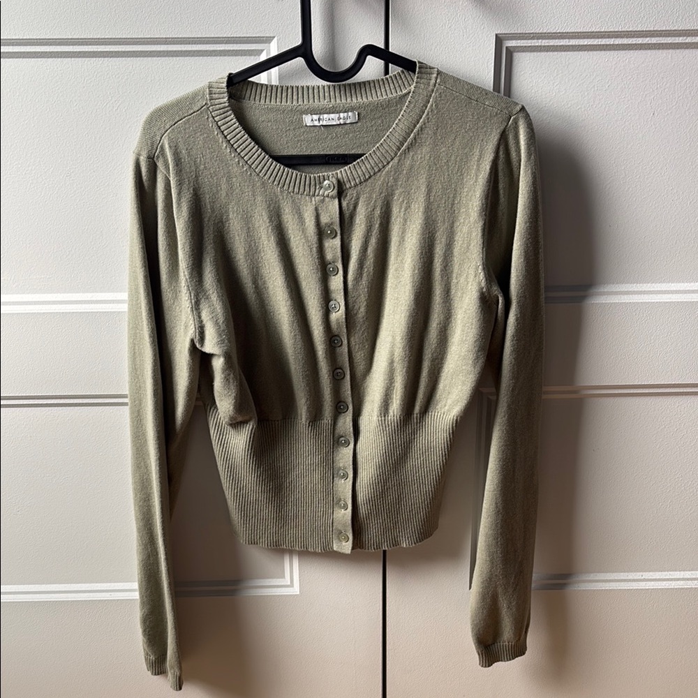 Wilfred Olive Green Button-Up Cardigan